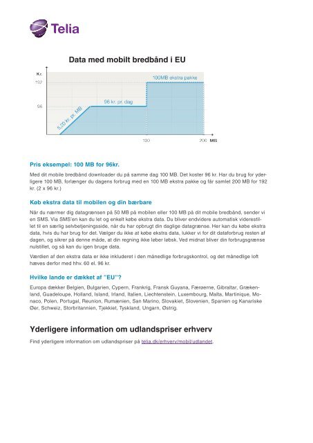 Udlandspriser erhverv Priser og zoner - Telia