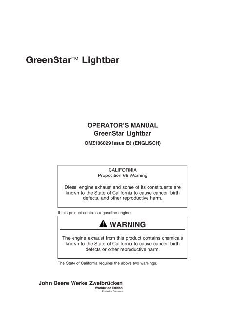 GreenStar Lightbar - StellarSupport - John Deere