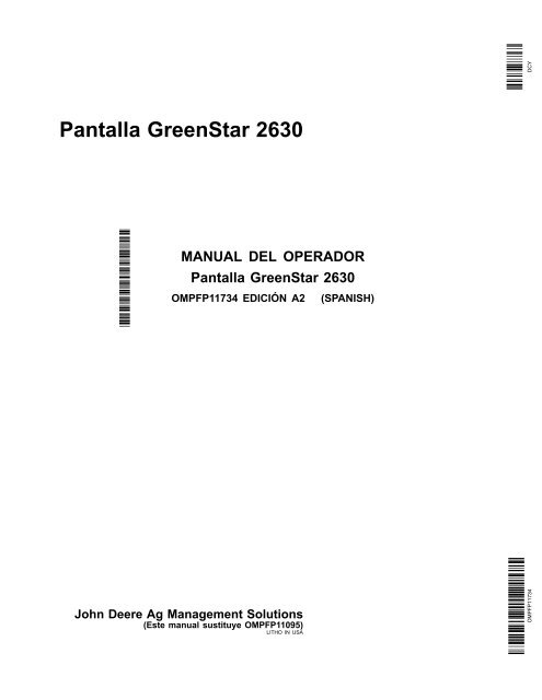 Pantalla GreenStar 2630 - StellarSupport - John Deere