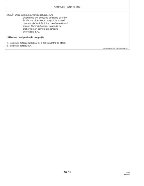 StarFire™ iTC și RTK - StellarSupport - John Deere