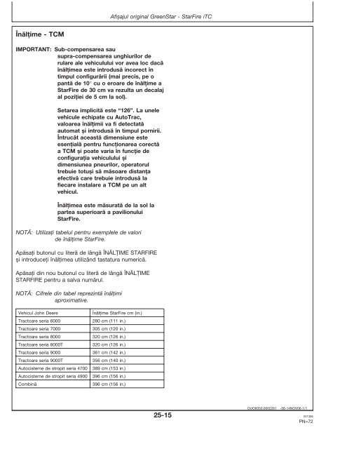 StarFire™ iTC și RTK - StellarSupport - John Deere