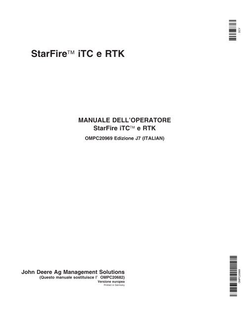 StarFire™ iTC e RTK - StellarSupport - John Deere