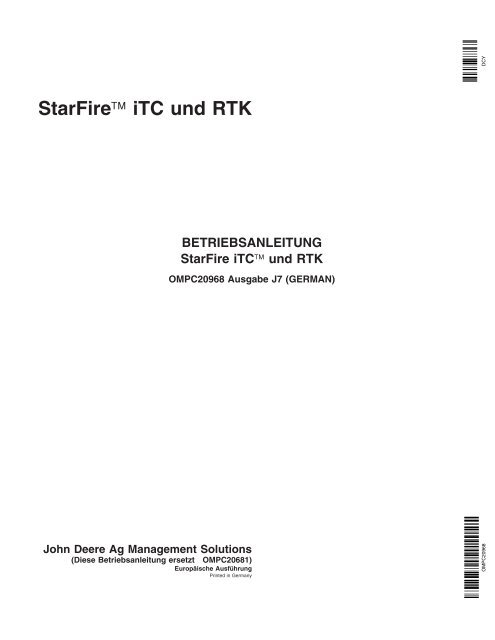 StarFire™ iTC und RTK - StellarSupport - John Deere