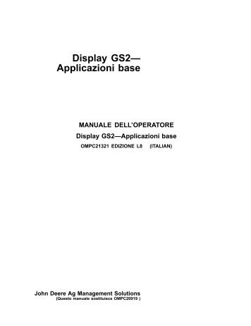 Display GS2— Applicazioni base - StellarSupport - John Deere