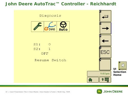 AutoTrac Controller User Interface - StellarSupport - John Deere