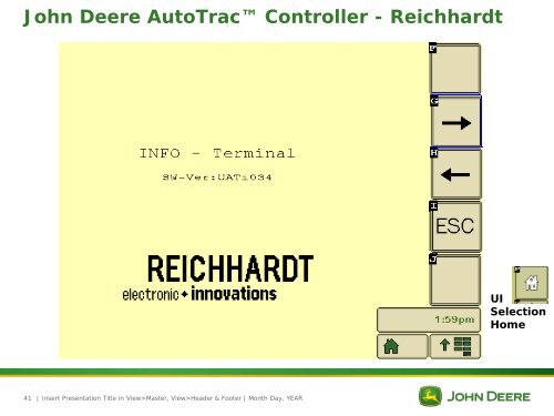 AutoTrac Controller User Interface - StellarSupport - John Deere