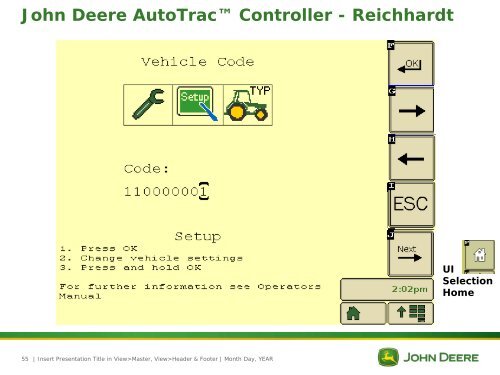 AutoTrac Controller User Interface - StellarSupport - John Deere