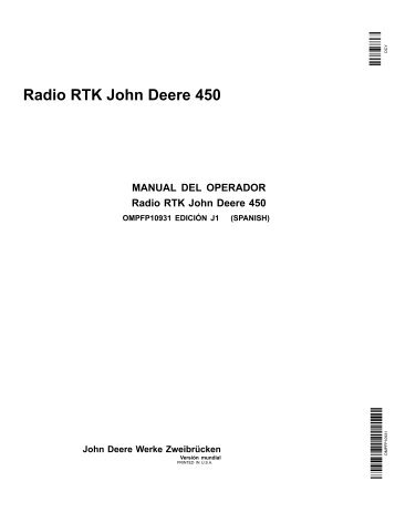 Radio RTK John Deere 450 - StellarSupport - John Deere