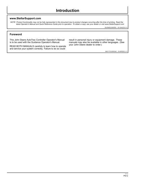 John Deere AutoTrac™ Controller - StellarSupport - John Deere