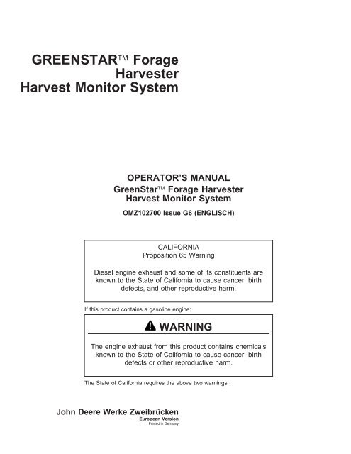 GreenStar SPFH Harvest Monitor - StellarSupport - John Deere