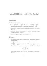 Intra MTH1006 – été 2011: Corrigé Question 1 - STEP