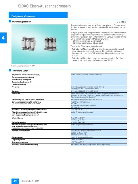 Drosseln und Filter Katalog LV 60 2007