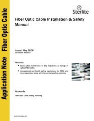 Fiber Optic Cable Installation & Safety Manual - Sterlite