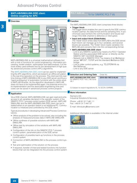 Catalog ST PCS 7.1 - September 2005