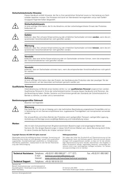 Systemhandbuch SENTRON VL