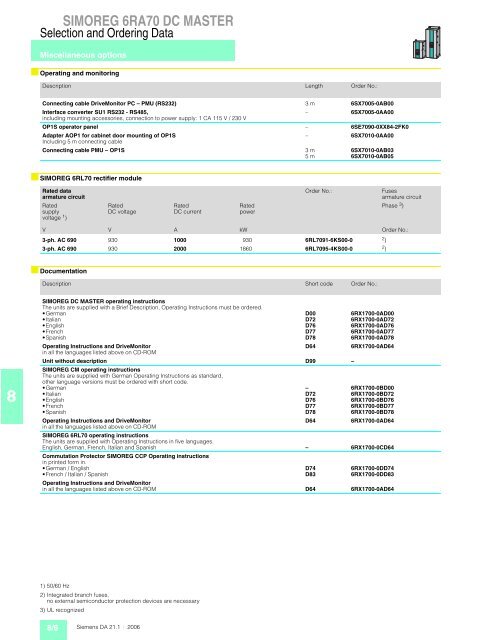 simoreg 6ra70 dc master