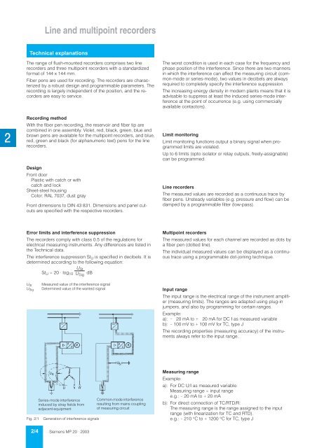 SIREC Recorders and Accessories Catalog MP 20 • 2003