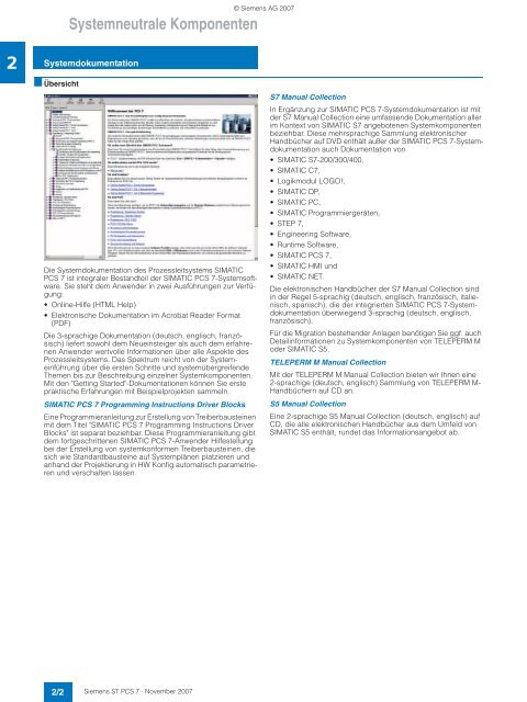 Prozessleitsystem SIMATIC PCS 7