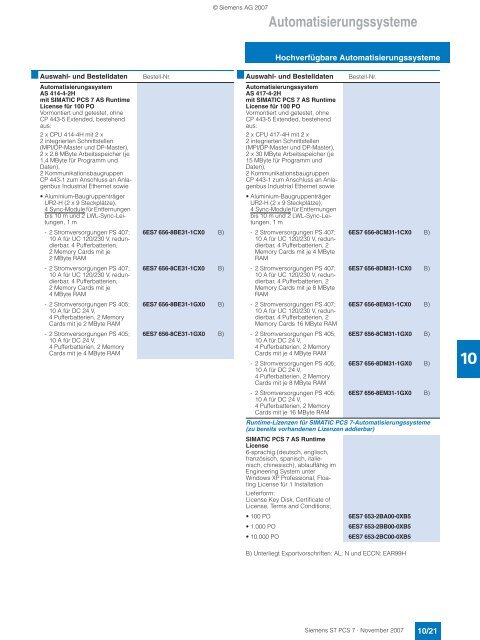 Prozessleitsystem SIMATIC PCS 7