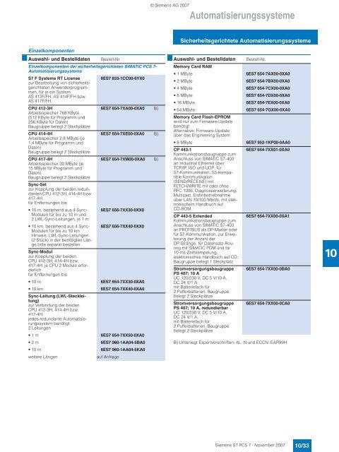 Prozessleitsystem SIMATIC PCS 7