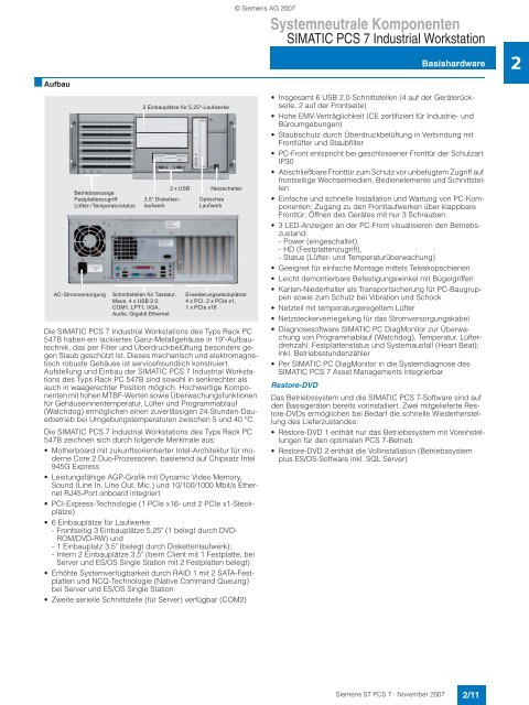 Prozessleitsystem SIMATIC PCS 7