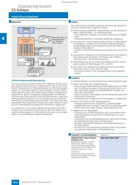 Prozessleitsystem SIMATIC PCS 7