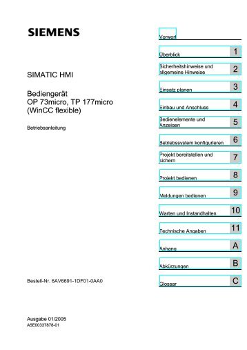 SIMATIC HMI Bediengerät OP 73micro, TP 177 micro (WinCC flexible)