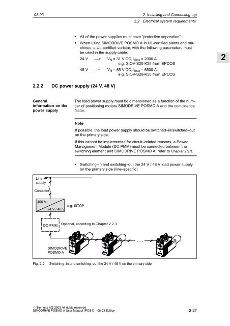 User Manual 08/2003 Edition