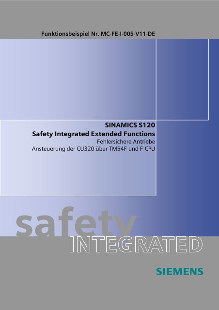 SINAMICS S120 Safety Integrated Extended Functions