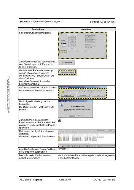 SINAMICS S120 Safety Integrated Extended Functions