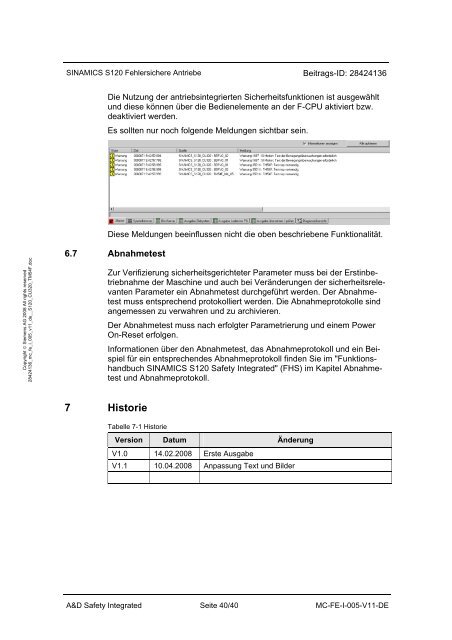 SINAMICS S120 Safety Integrated Extended Functions