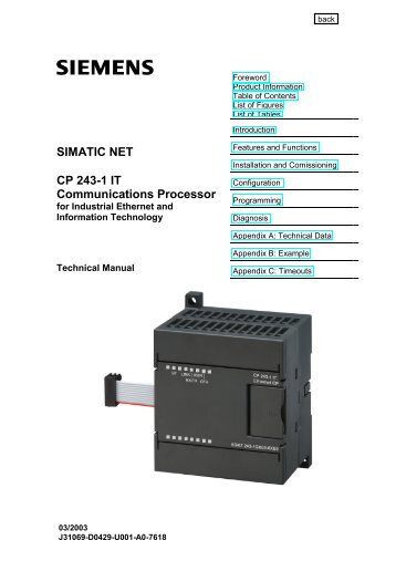 SIMATIC NET CP 243-1 IT Communications Processor