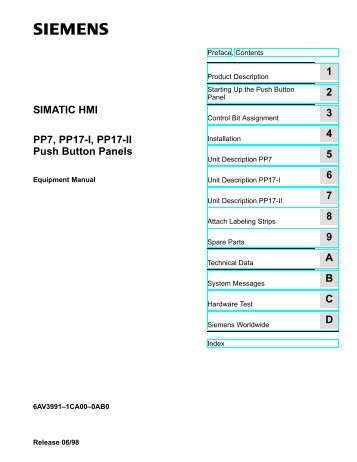 Push Button Panels PP7, PP17-I, PP17-II - Siemens Industry Online ...