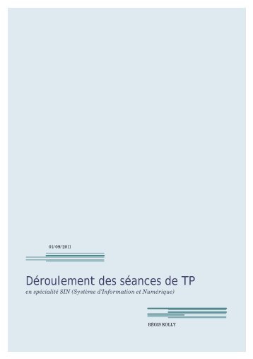 Déroulement des séances de TP