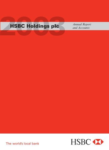 HSBC Holdings plc 2003 Annual Report ... - Zonebourse.com