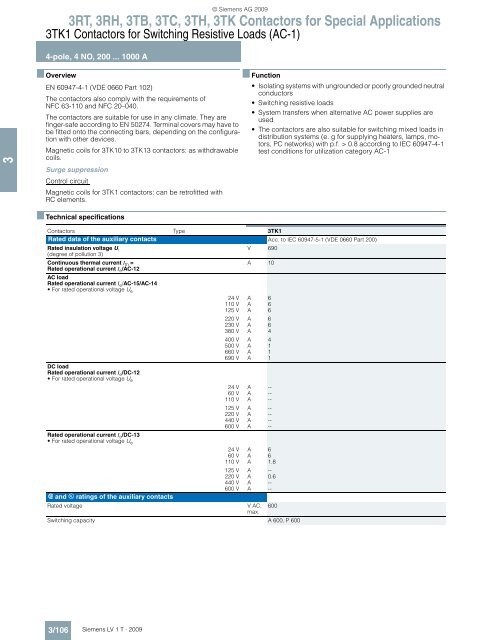 Catalog LV1 T 2009 Chapter 3 EN