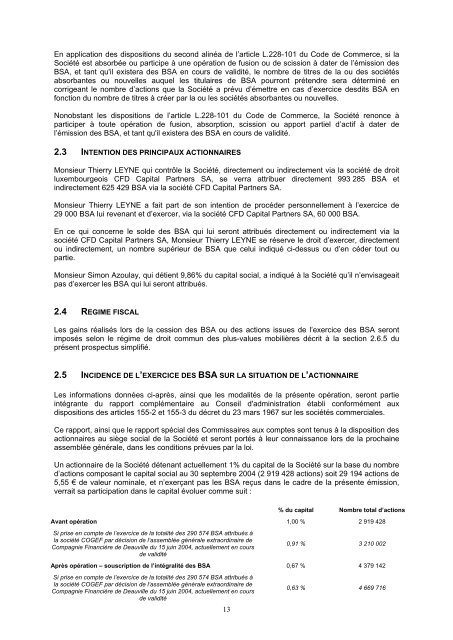 PROSPECTUS SIMPLIFIÉ