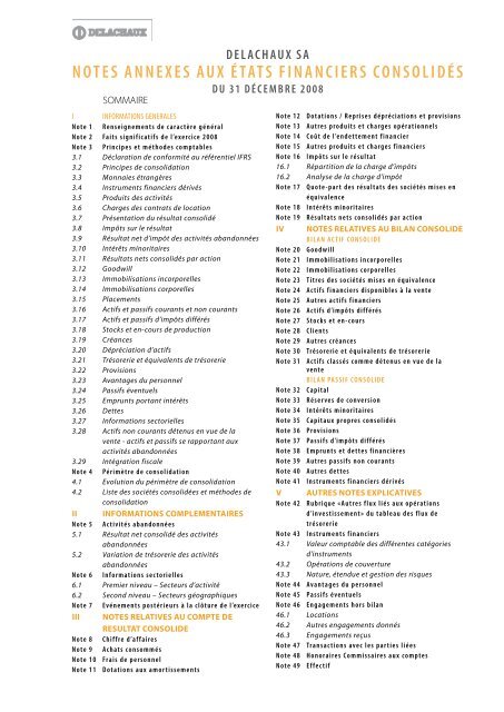 RAPPORT ANNUEL 2008