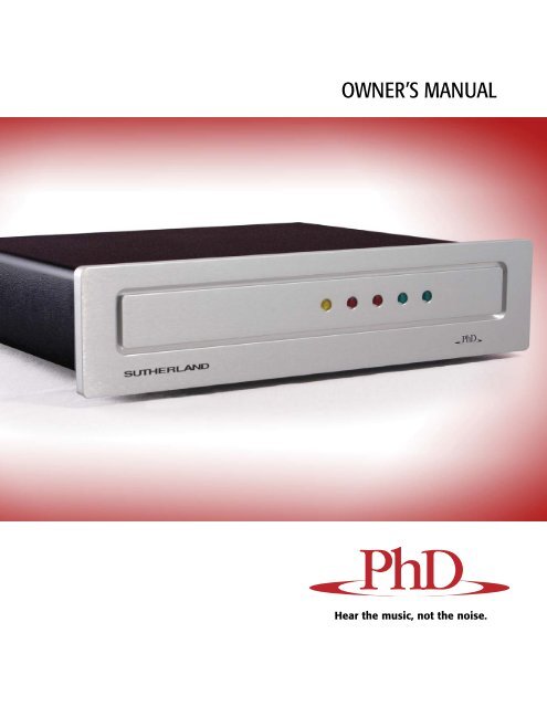 Download Ph.D. Owners Manual - Acoustic Sounds