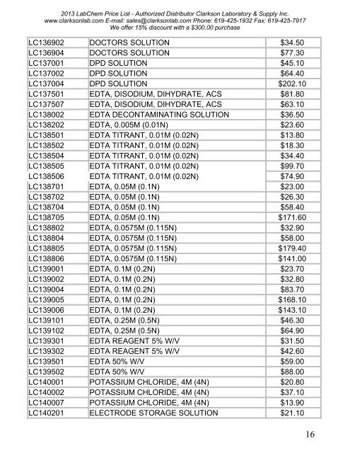 2013 LabChem Price List - Authorized Distributor Clarkson ...