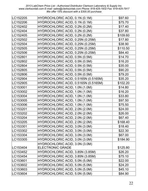 2013 LabChem Price List - Authorized Distributor Clarkson ...