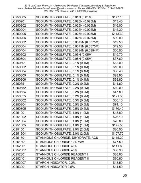 2013 LabChem Price List - Authorized Distributor Clarkson ...