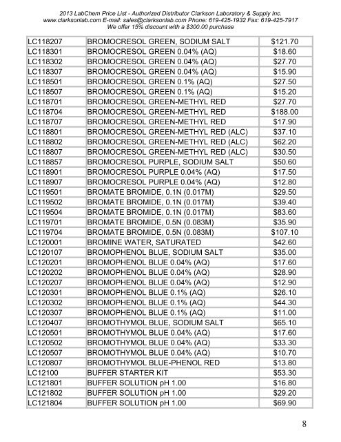 2013 LabChem Price List - Authorized Distributor Clarkson ...