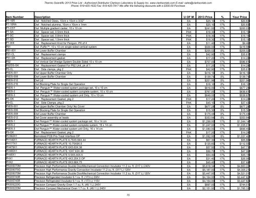 Thermo Scientific 2013 Price List - Clarkson Laboratory and Supply