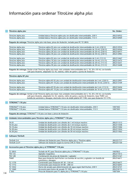 Schott Instruments SI Analytics Catalogo Productos de Laboratorio ...