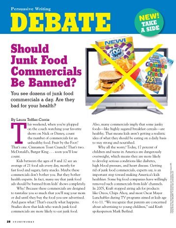Should junk food commercials be banned from kids - Scholastic