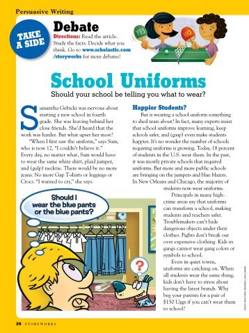 School Uniforms - Storyworks - Scholastic