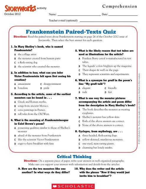 ?Hunting a Killer? Quiz - Storyworks Magazine - Scholastic