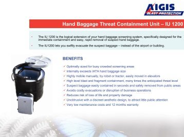 Hand Baggage Threat Containment Unit - Strings Security Limited