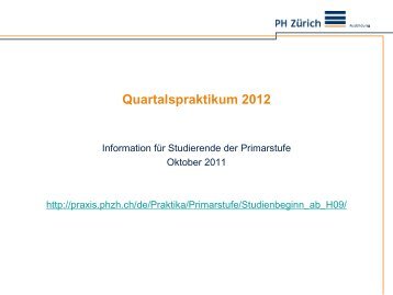 Quartalspraktikum 2012